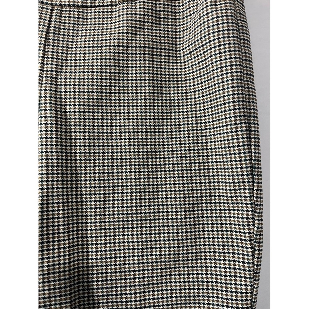 ZAC & RACHEL Houndstooth Ankle Pants Womens 12 Brown Plaid Stretch Career - Picture 4 of 4
